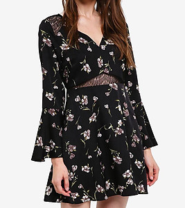 Black Floral Mini Dress