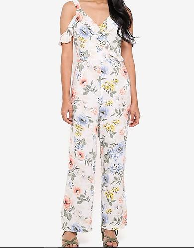 White Floral Jumpsuit